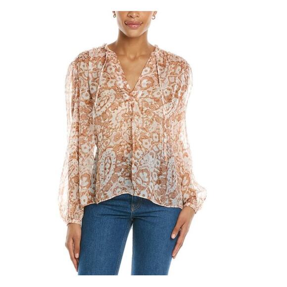 Joie | NWT Jindrah Silk Blouse in Brushed Clay // S - Picture 2 of 10